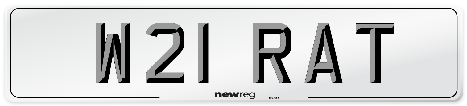 W21 RAT Number Plate from New Reg